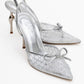 Peony - Silver Mesh Bow Pointed Toe Pump (Women)
