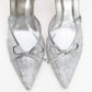 Peony - Silver Mesh Bow Pointed Toe Pump (Women)