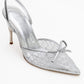 Peony - Silver Mesh Bow Pointed Toe Pump (Women)