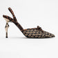 Peony - Black And Yellow Mesh Bow Pointed Toe Pump (Women)