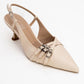 Woss - Beige Belt-Detail Heeled Shoe (Women)