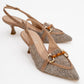 Osca - Dark Beige Raffia Buckle Pointed Toe High Heel (Women)
