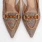 Osca - Dark Beige Raffia Buckle Pointed Toe High Heel (Women)