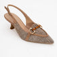 Osca - Dark Beige Raffia Buckle Pointed Toe High Heel (Women)