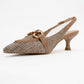 Osca - Dark Beige Raffia Buckle Pointed Toe High Heel (Women)