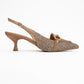 Osca - Dark Beige Raffia Buckle Pointed Toe High Heel (Women)