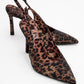 Roya - Black/Yellow Printed Satin Jeweled Pointed Toe Stiletto (Women)