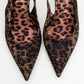 Roya - Black/Yellow Printed Satin Jeweled Pointed Toe Stiletto (Women)