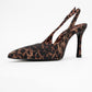 Roya - Black/Yellow Printed Satin Jeweled Pointed Toe Stiletto (Women)