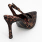 Roya - Black/Yellow Printed Satin Jeweled Pointed Toe Stiletto (Women)