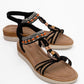 CHER Black Braided Strap Sandal (Women)