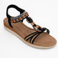 CHER Black Braided Strap Sandal (Women)