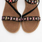 YUAN Black Braided Strap Sandal (Women)