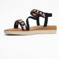 YUAN Black Braided Strap Sandal (Women)