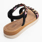 YUAN Black Braided Strap Sandal (Women)