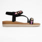YUAN Black Braided Strap Sandal (Women)