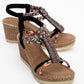 Sogno - Black Rhinestone Espadrille Sandal (Women)
