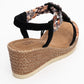 Sogno - Black Rhinestone Espadrille Sandal (Women)