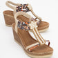 Sogno - Beige Rhinestone Espadrille Sandal (Women)