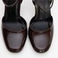 Blues - Brown Patent Round Toe Ankle-Tie High Heel (Women)