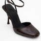 Blues - Brown Patent Round Toe Ankle-Tie High Heel (Women)