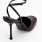 Blues - Brown Patent Round Toe Ankle-Tie High Heel (Women)