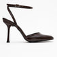 Blues - Brown Patent Round Toe Ankle-Tie High Heel (Women)