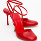 Blues - Red Patent Round Toe Ankle-Tie High Heel (Women)