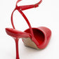 Blues - Red Patent Round Toe Ankle-Tie High Heel (Women)