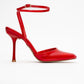 Blues - Red Patent Round Toe Ankle-Tie High Heel (Women)
