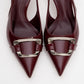 Lustre - Burgundy Patent Buckle Pointed Toe Heeled Shoe (Women)