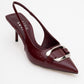 Lustre - Burgundy Patent Buckle Pointed Toe Heeled Shoe (Women)