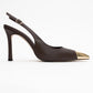 Flare - Brown Gold Detail Heeled Shoe (Women)