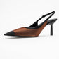Alive - Copper Satin Matte Toe Detail Heeled Shoe (Women)