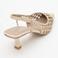 Heaven - Beige Knitted Open-Back Slingback Low Heel Shoe (Women)
