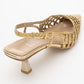 Heaven - Gold Knitted Open-Back Slingback Low Heel Shoe (Women)