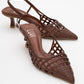 Heaven - Dark Cognac Open Back Low Heel Pump (Women)