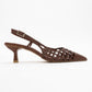 Heaven - Dark Cognac Open Back Low Heel Pump (Women)