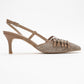 Zenith - Dark Beige Slingback Pointed Toe Heel (Women)