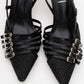 Zenith - Black Slingback Pointed Toe Heel (Women)