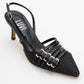Zenith - Black Slingback Pointed Toe Heel (Women)