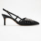 Zenith - Black Slingback Pointed Toe Heel (Women)