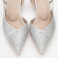 Sella - Silver Jeweled Low Heel Shoe (Women)