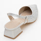 Sella - Silver Jeweled Low Heel Shoe (Women)