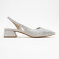 Sella - Silver Jeweled Low Heel Shoe (Women)