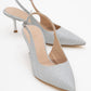 Caisa - Silver Glitter Stiletto Pump (Women)