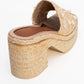 Rayne - Beige Straw Pearl Platform Heel Mule (Women)