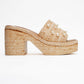 Rayne - Beige Straw Pearl Platform Heel Mule (Women)