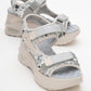 Arthur - Gray Sequin Strappy Platform Sport Sandal (Women)
