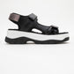 4740 - Black Platinum Strappy Sandal (Women)
